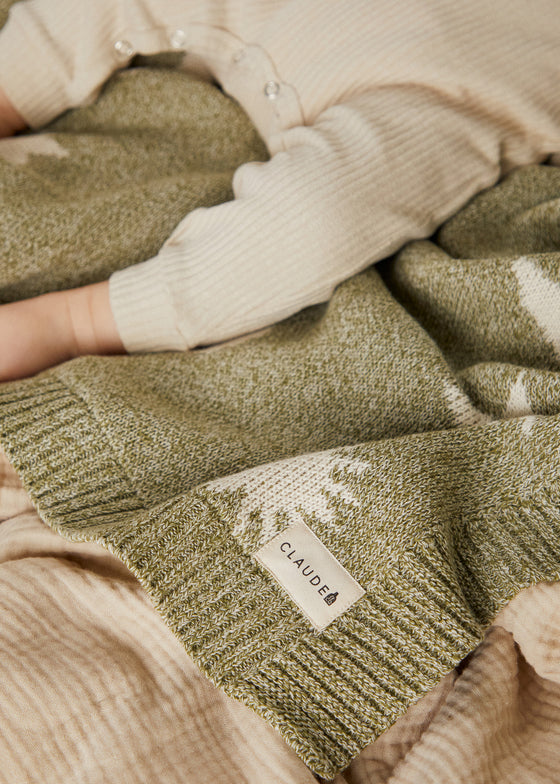 Cozmo Matcha Moon Star Blanket
