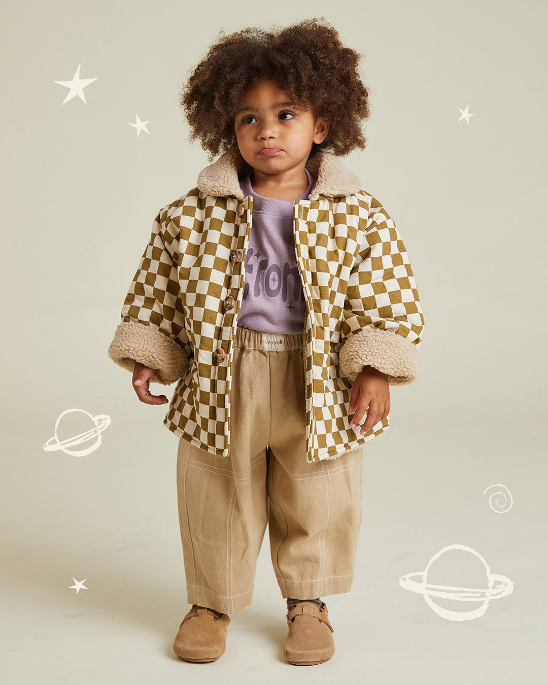 ジャケット・アウター Coco check jacket andmary ANDMARY】Coco check jacket