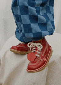 Kickers Hi Zip Leather Red Boot