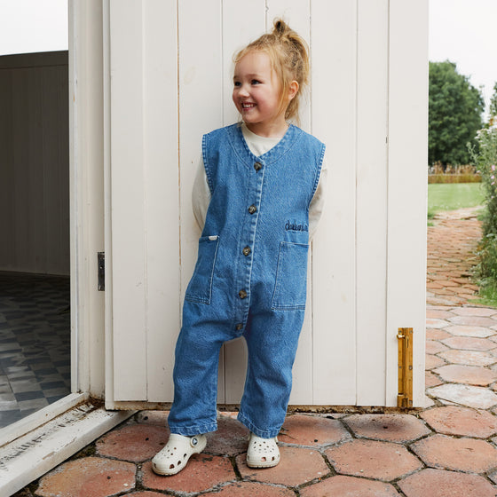 Wren Denim Sleeveless Overall