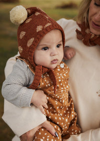 Pixie Pom Deer Knit Bonnet