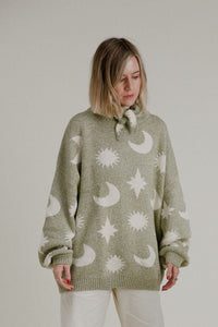 Cozmo Matcha Moon Star Sweater Adult