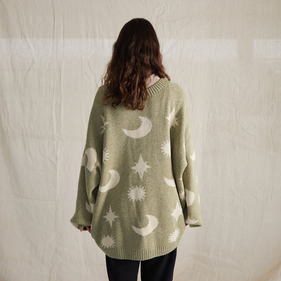 Adult Moon Sweater - Nordic Green