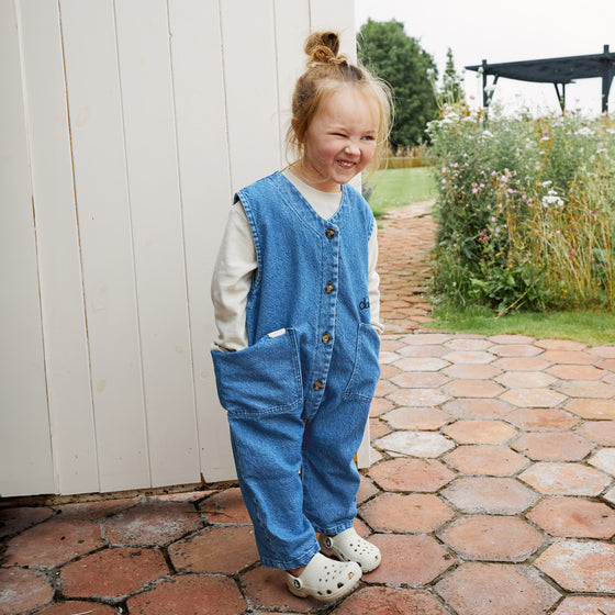 Wren Denim Sleeveless Overall