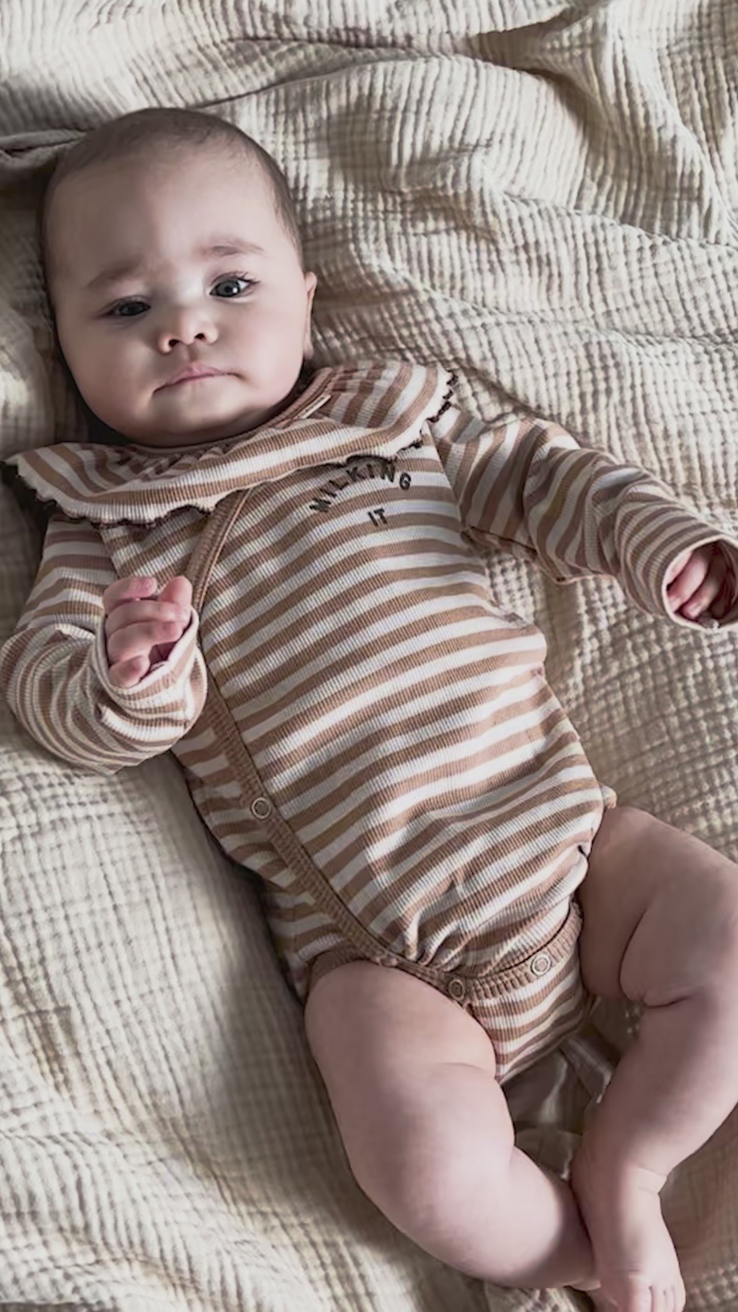 Trevi Clay Stripe Wrap Bodysuit