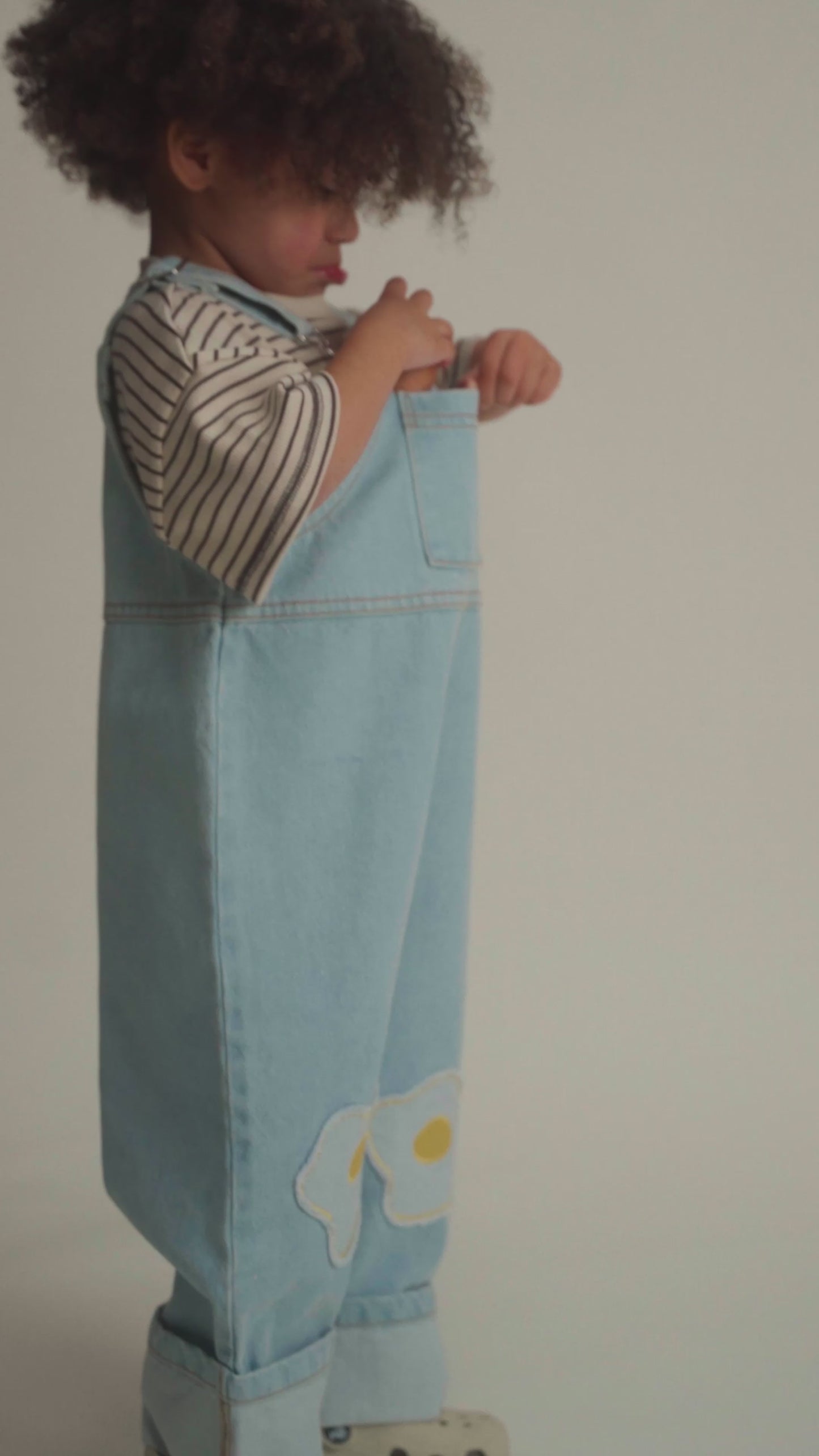 Blythe Egg Patch Denim Dungaree
