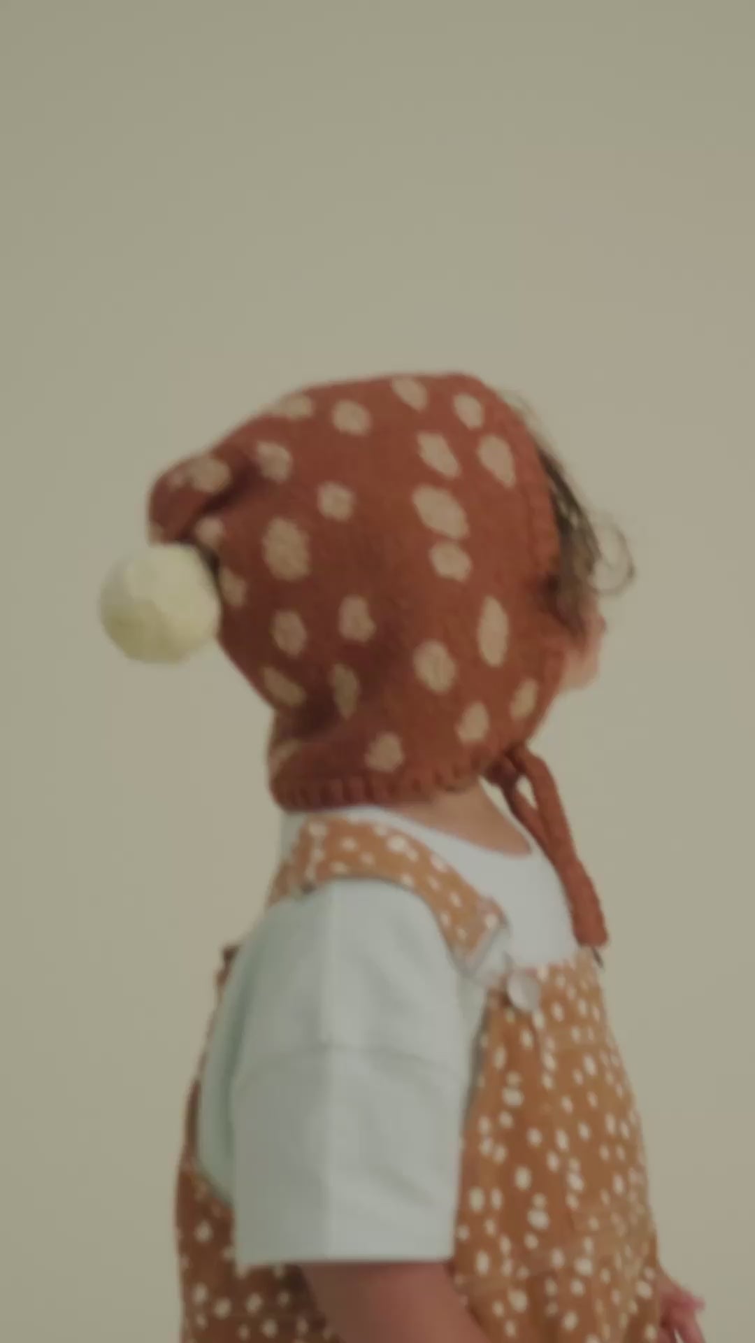 Pixie Pom Deer Knit Bonnet