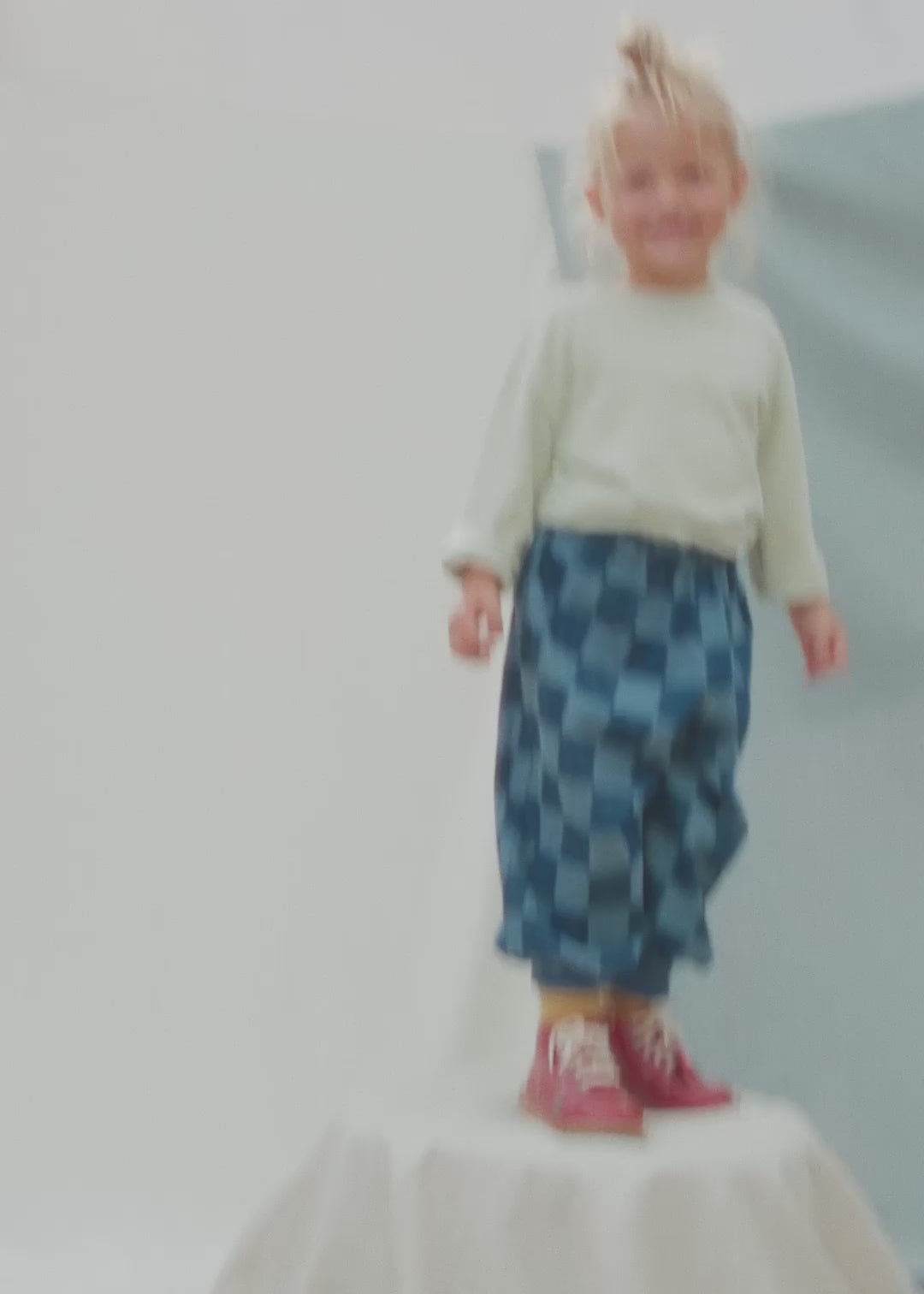 Murphy Checkerboard Balloon Denim Trouser