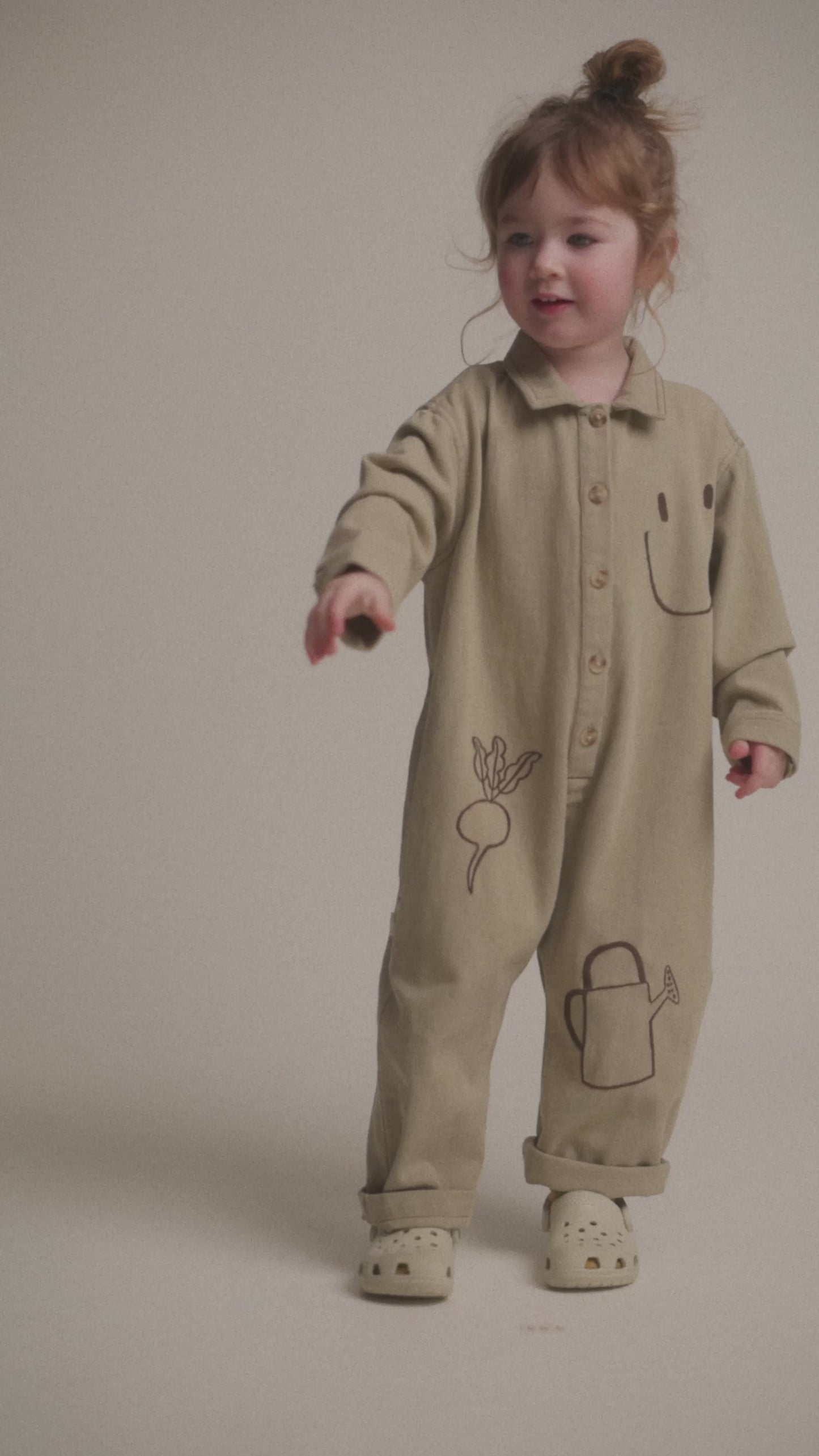 Quinn Olive Allotment Embroidered Overall